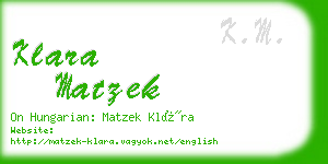 klara matzek business card